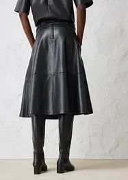 Leren rok van lamsnappa met riem (2-dlg. set), bonprix