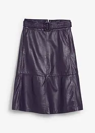 Leren rok van lamsnappa met riem (2-dlg. set), bonprix