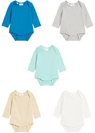 Baby rompertje van biologisch katoen, lange mouw (set van 5), bonprix