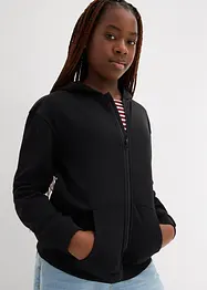 Sweatvest met capuchon van een zachte mix met biologisch katoen, bonprix