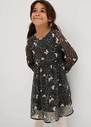 Wijd uitlopende chiffon jurk, bonprix