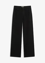 High waist twill broek met opgestikte zakken, bonprix