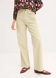 High waist twill broek met opgestikte zakken, bonprix