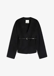 Oversized blazer met riem in wollook, gewatteerd, bonprix