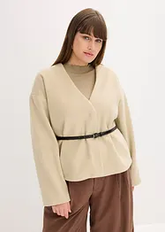 Oversized blazer met riem in wollook, gewatteerd, bonprix