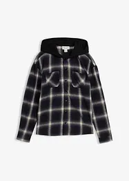 Flanellen longsleeve met capuchon, bonprix