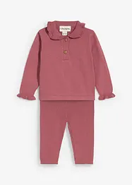 Gebreide trui met volantkraag en legging ( set van 2 stuks), bonprix