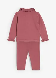 Gebreide trui met volantkraag en legging ( set van 2 stuks), bonprix