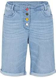 Comfort stretch jeans bermuda met borduursel en comfortband, bonprix