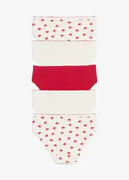 Slip van zachte ribtricot met satijnen strikje (set van 5), bonprix