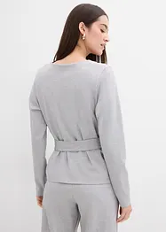 Longsleeve in een viscosemix met een brede ceintuur, bonprix