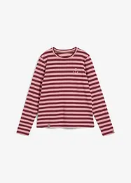 Gestreepte longsleeve met borduursel, bonprix