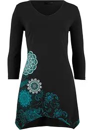Lang, puntig toelopend shirt met V-hals, 3/4 mouw, bonprix