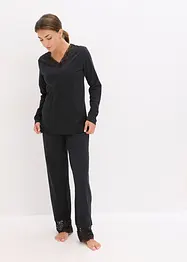 Pyjama van zacht katoen met kant, bonprix