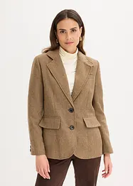 Blazer met  visgraatpatroon en wol, bonprix