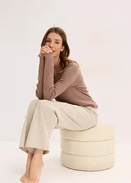 Loungewear geribd shirt met een geweven broek, bonprix