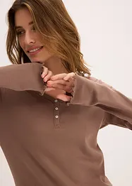 Loungewear geribd shirt met een geweven broek, bonprix