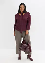 Gestructureerd shirt met afneembare strik, bonprix