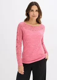 Kanten shirt met lange mouwen, bonprix