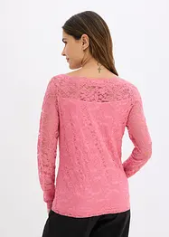 Kanten shirt met lange mouwen, bonprix