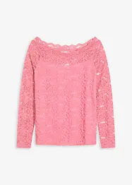 Kanten shirt met lange mouwen, bonprix