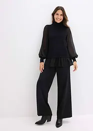 Fijngebreide trui met blouse-inzet, bonprix