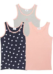 Meisjes hemd (set van 3) met biologisch katoen, bonprix