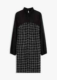 Mini jurk van bouclé met mouwen van chiffon, bonprix