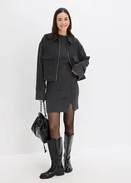 Korte gebreide jurk met wol, bonprix