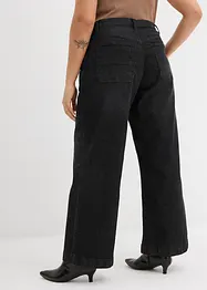 Wide leg jeans mid waist met opgestikte zakken, bonprix