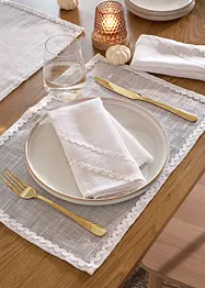 Stoffen servetten met decoratieve bies (set van 2), bonprix