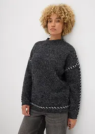 Lange trui van fluffy garen, bonprix