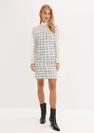 Mini jurk van bouclé met mouwen van chiffon, bonprix