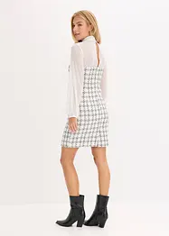 Mini jurk van bouclé met mouwen van chiffon, bonprix