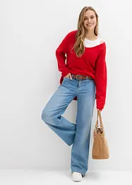 Lange oversized trui met splitten opzij, bonprix