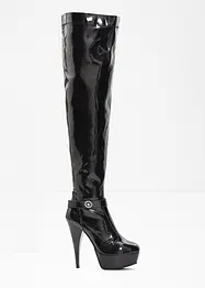Overknee laklaarzen met plateauzool, bonprix