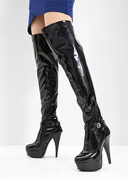 Overknee laklaarzen met plateauzool, bonprix