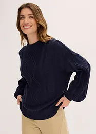 Oversized trui met kabelpatroon, bonprix