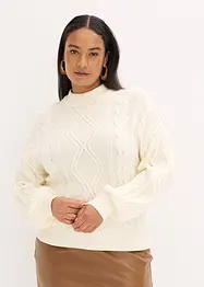 Oversized trui met kabelpatroon, bonprix