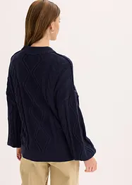 Oversized trui met kabelpatroon, bonprix