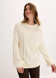 Oversized trui met kabelpatroon, bonprix