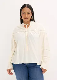 Blouse met strik van fijne viscosemix, bonprix