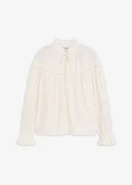 Blouse met strik van fijne viscosemix, bonprix
