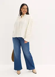 Blouse met strik van fijne viscosemix, bonprix