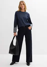 Spijkerblouse met wijde mouwen, bonprix