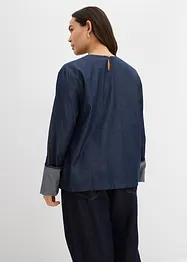 Spijkerblouse met wijde mouwen, bonprix