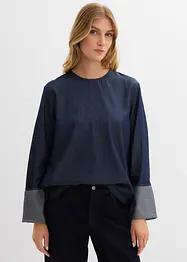 Spijkerblouse met wijde mouwen, bonprix