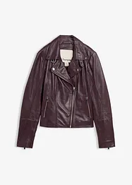 Leren biker jas van lamsnappa, bonprix