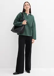 Sweater van biologisch katoen met gebreide polokraag, bonprix