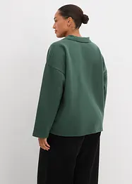 Sweater van biologisch katoen met gebreide polokraag, bonprix